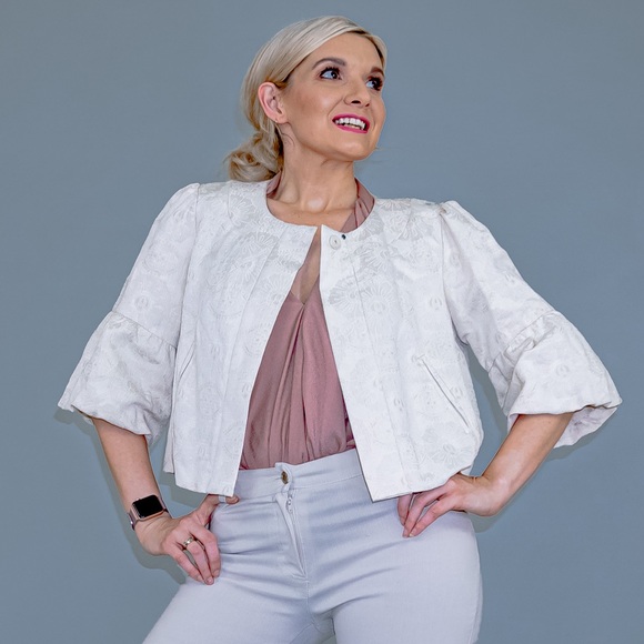 Puffy Sleeve Crop Jacket - Picture 8 of 15